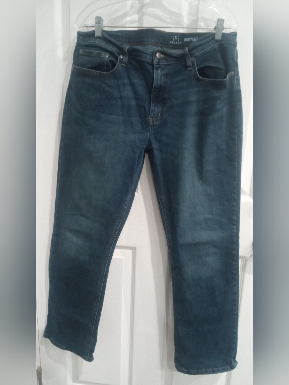 George Bootcut Jeans - Dark Blue with Orange Stitching